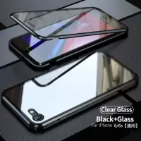 万磁王防偷窥双面玻璃苹果iPhoneXR/7/8Plus/11/6S磁吸防摔手机壳 一代高清[炫酷黑]双面玻璃 苹果6/