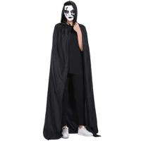 爆款万圣节服装舞会死神斗篷大披风魔鬼黑色儿童死神带帽披风拖地 黑色 儿童均码(95CM-140CM左右)