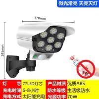 太阳能庭院户外仿真监控摄像头灯人体感应家用照明防水超亮防贼灯 智能遥控+太阳能零电费[仿真监控] 超亮[77灯珠]三模式
