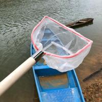 双框头木柄抄网密眼100目网兜水蚤小鱼虾捞网过滤抄网渔护渔具 手柄长30cm 单框 方形