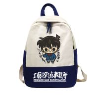 日本漫画名侦探柯南动漫工藤新一卡通双肩包帆布学生背包书包 1