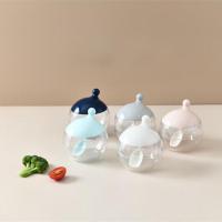 厨房调料盒套装家用四格一体糖盐味精佐料收纳盒带盖三格调味罐子 单个装(颜色随机)