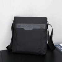 新款男包防水牛津布单肩包斜挎包商务手提公文包男士帆布背包 黑色单肩包(竖版)