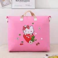 卡通被子收纳袋幼儿园大号衣服棉被包装袋装被子的袋子家用打包袋 粉色草莓猫 小号35*50