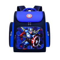 新款儿童书包小学生男女孩一三到六年级韩版防水护脊双肩背包轻便 大号-美国队长 单个书包