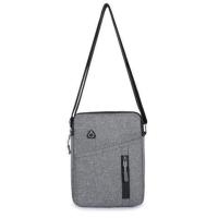 牛津布男包单肩包休闲斜挎包时尚男士包包牛津跨包潮男竖款小背包 灰色