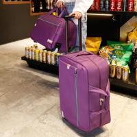 [出行]新款旅行拉杆包男女韩版大容量折叠拉杆箱登机手提包 紫色 小