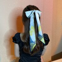 长款油画丝巾发带春秋款洋气时尚气质小领巾春秋韩国百搭飘带丝巾 山川窄(120*6cm)