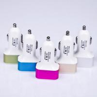 汽车充电器 多功能12V通用三USB车充 车载手机充电器 快充一拖三 3usb 颜色随机 1个