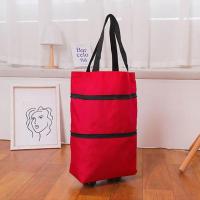 恒澳大容量旅行手拉包出行购物袋男买菜包女时尚多功能滑轮折叠包 红色