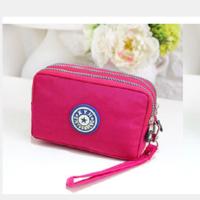 2021年新款手拿包钥匙包多层拉链包手机包多功能手外包 玫红色