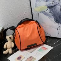 2021新款潮韩版单肩小包包斜挎包女包帆布包时尚百搭牛津布贝壳包 橙色(无挂件)