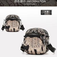 女包包2019新款单肩包迷你小包斜挎包大容量腰包手机零钱包帆布包 大象