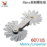 不锈钢牙规 螺纹规 螺纹样板60&deg;美制 30pcs 美标螺纹规US60&deg; 30pcs美标US60°