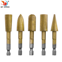  六角柄5件套高速钢木工旋转锉 电动打磨头6.3mm柄 异型锉刀 六角柄旋转锉-5pcs