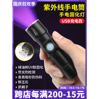 USB紫光灯LED紫外线防伪验钞笔UV胶固化手电筒检测荧光剂手机维修