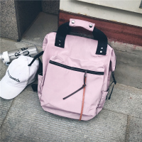 韩版双肩包女2021年新款大容量旅游旅行包轻便夏季背包大学生书包 雪青粉