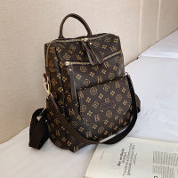 双肩包女2021年新款潮韩版百搭大容量书包背包旅行包时尚潮流大包 棕色