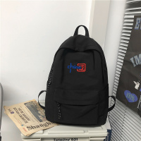 2021年新款书包女韩版大学生大容量潮流男电脑包双肩包背包ins风 黑色(无挂饰)