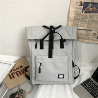 双肩包女2021年新款大容量15.6寸笔记本电脑包14寸潮流男书包背包 灰色(不带挂件)