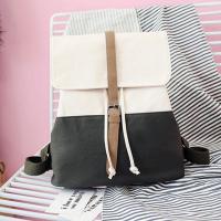 日系女文艺学院风帆布双肩包原宿ulzzang抽绳背包中学生韩版书包 军绿色