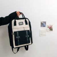 书包韩版原宿ulzzang日系简约学院风双肩包女大容量ins大学生背包 黑色