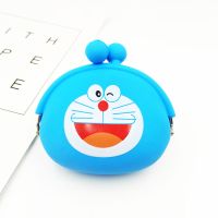 卡通硅胶耳机包软面亚光搭扣随身钥匙零钱充电器耳机数据线收纳包 哆啦A梦