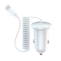 车载充电器快充一拖三苹果华为vivo点烟器插头底座汽货通用车充 象牙白 带usb孔+安卓