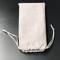 手机收纳袋子绒布小米华为充电宝保护套移动电源收纳包移动硬盘套 灰色单口袋(买2送1)