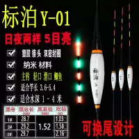 标泊2支装新款夜光漂亮电子漂高灵敏鲫鲤鱼漂夜钓浮漂 Y-01日夜两用5目 1号 一支 电池 1节