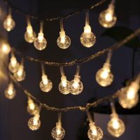 LED装饰灯串气泡水晶圆球彩灯生日节日婚庆闪灯宿舍房间卧室布置 灵动水晶球 1.5米10灯-电池款暖色