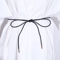 简约编织小皮绳子打结韩版百搭配连衣裙子衬衫女士细腰带装饰腰绳 黑色