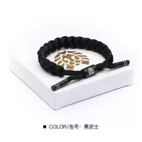 小狮子鞋带手链黑白经典款武士手链男女情侣手环学生鞋带编织手环 黑武士 OPP包装