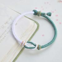 莫相离手绳男女情侣款闺蜜款手工绳学生情人节礼物创意DIY手链绳 莫相离-白绿-06