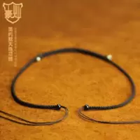 天珠挂绳锁骨横穿吊坠玉石玉坠文玩手工编织绳男女项链挂脖编绳子 天珠文玩玉横穿挂绳
