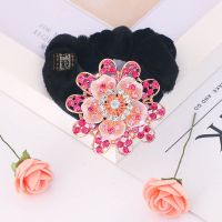 买二送一 头饰发圈发绳时尚水钻头绳扎头发皮筋盘发绒布圈头花饰 款式一:粉色