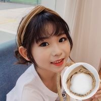 儿童发带小女孩潮妞发箍发卡女童宝宝头箍发饰韩国成人可爱头饰 1#驼色针织