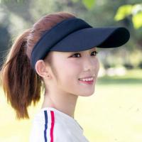 遮阳帽女夏季防晒防紫外线大沿空顶帽子户外骑车遮脸太阳帽棒球帽 黑色(无拉板) 均码(可调节)