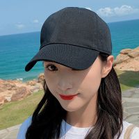 新款帽子女韩版棒球帽潮牌鸭舌帽ins休闲百搭时尚防晒遮阳太阳帽 纯色款-黑色 均码可调节（55-58cm）