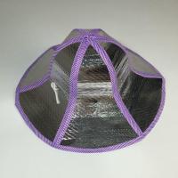 热卖海南大沿草帽男女款夏天潮可折叠遮阳防晒太阳帽钓鱼农民草帽 紫色-银色小檐款(双面戴) L(58-60cm)