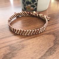 DIY编绳器15款颜色日韩女简约学生系手链森情侣招桃花首饰材料包 砖红+浅卡其(线和盘)