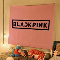 BLACKPINK背景挂布智秀LISA智妮卧室挂布装饰挂布宿舍房间背景墙 blackpink粉色底 特价1米宽*0.7米