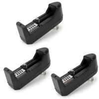 18650锂电池充电器头灯强光手电筒收音机小风扇万能充座充3.7V4.2 单槽电池万能充[黑色] 1个装