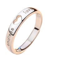 情侣戒指男女情人节礼物小众设计指环简约韩版ins学生爱心形对戒 男款-白金色(可调节) 收藏店铺优先发货送精美纸袋包装