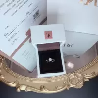 DR1克拉仿真莫桑石戒指女情侣戒指结婚道具戒指钻戒女友生日礼物 无包装 六爪戒指