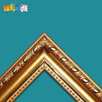 梵彩家饰diy数字油画北欧式简约现代装饰画组装相框相框画框外框 金条纹外框【自行组装】 30*30