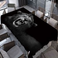 北欧黑白动物桌布布艺防水防烫免洗长方形茶几盖布餐桌垫书桌学生 黑白动物-1 40*60cm(多用途小盖布)