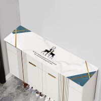 鞋柜桌布pvc桌垫大理石纹防尘防水防油防烫软玻璃长方形茶几餐桌 蓝色记忆 30*80