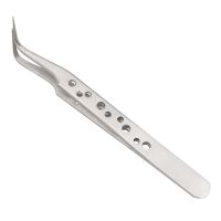 带孔镊子维修手机镊子加硬不锈钢镊子尖头弯尖头夹子摄子聂子涅子 九孔弯尖头镊子