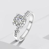 1/2克拉淑女小蛮腰牛头款莫桑皓钻仿真钻石婚戒拍照婚礼手饰戒指 1克拉小蛮腰 皓钻开口戒指